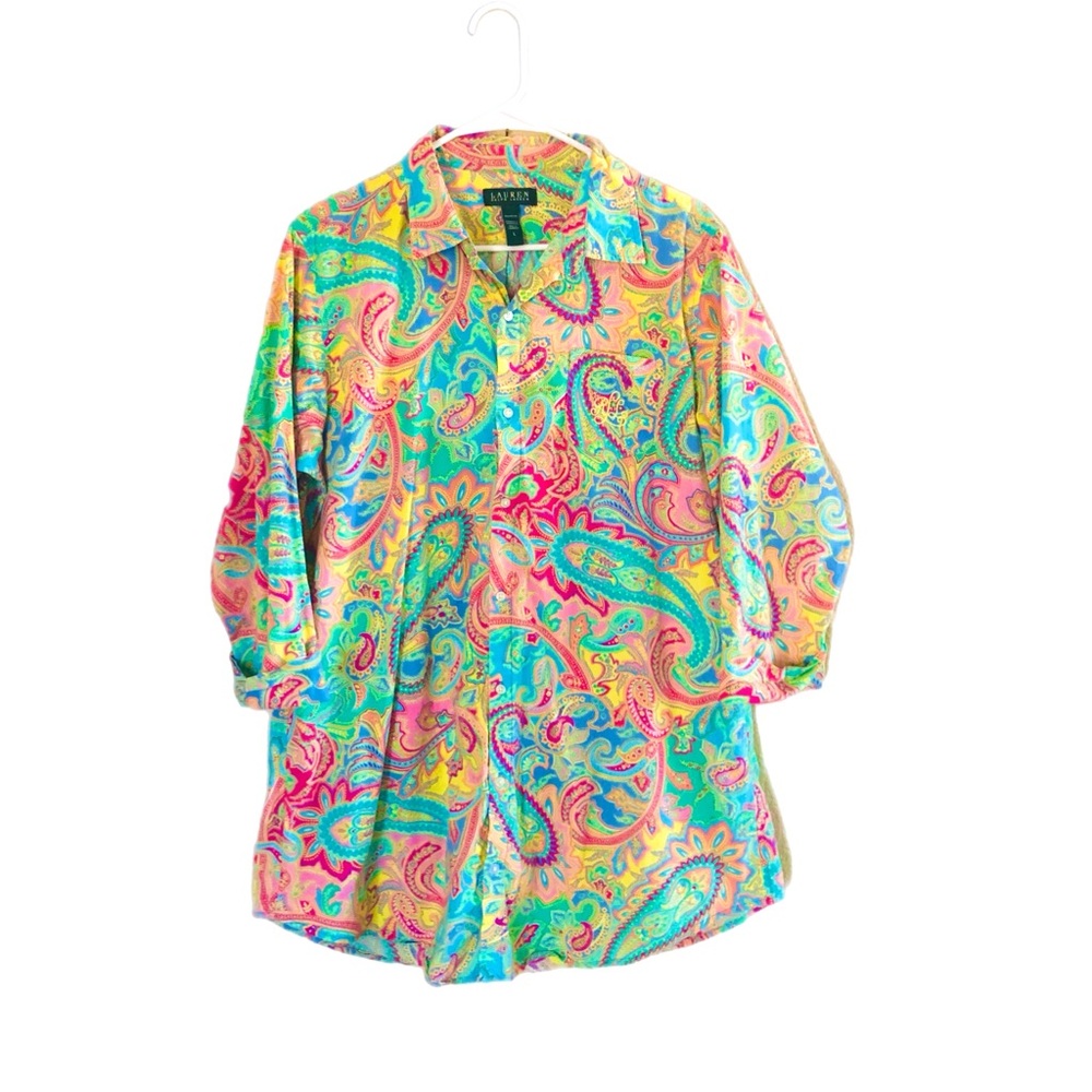 Ralph Lauren pastel Paisley Dress Shirt 🌼🌷🦋🍀